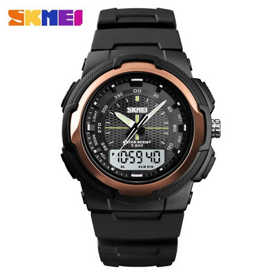 SKMEI Sports Electronic Watch Man Military Watches Ανδρικά ρολόγια χειρός PU λουράκι Ανδρικό ρολόι Outdoor Quartz Ρολόγια Double Clock 1454