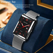 Ορθογώνιο πολυτελές ανδρικό ρολόι Χρυσό επαγγελματικό ρολόγια χειρός χαλαζία Βραχιόλι από κράμα αθλητικά ηλεκτρονικά ρολόγια ανδρικά Hot Horloges Mannen