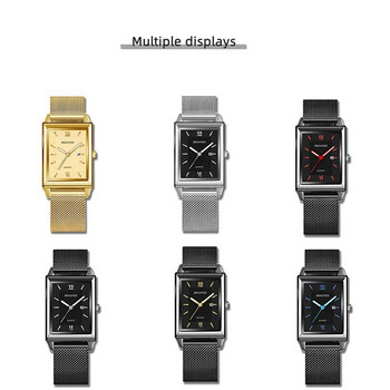 Ορθογώνιο πολυτελές ανδρικό ρολόι Χρυσό επαγγελματικό ρολόγια χειρός χαλαζία Βραχιόλι από κράμα αθλητικά ηλεκτρονικά ρολόγια ανδρικά Hot Horloges Mannen