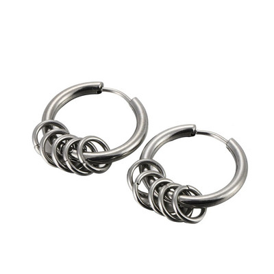 Vyriški/moteriški pankiški titano plieno auskarai maži apskritimai, apvalūs vielos auskarai, antialerginiai 316L nerūdijančio plieno auskarai, papuošalai