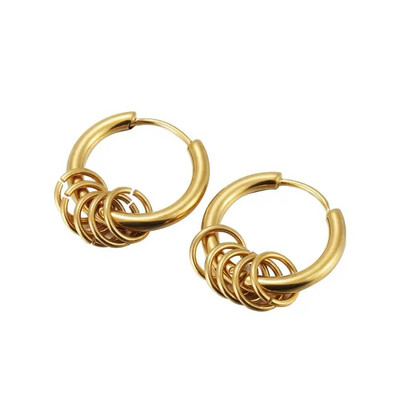 Vyriški/moteriški pankiški titano plieno auskarai maži apskritimai, apvalūs vielos auskarai, antialerginiai 316L nerūdijančio plieno auskarai, papuošalai