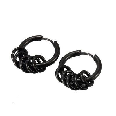 Vyriški/moteriški pankiški titano plieno auskarai maži apskritimai, apvalūs vielos auskarai, antialerginiai 316L nerūdijančio plieno auskarai, papuošalai