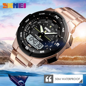 SKMEI Ежедневен спортен часовник Военен ръчен часовник Външен водоустойчив 5 бара Удароустойчив цифров будилник Електронен ръчен часовник