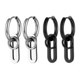 Punk roostevabast terasest kõrvarõngad Naiste meeste ehted Aksessuaarid Must geomeetriline kõrvarõngas