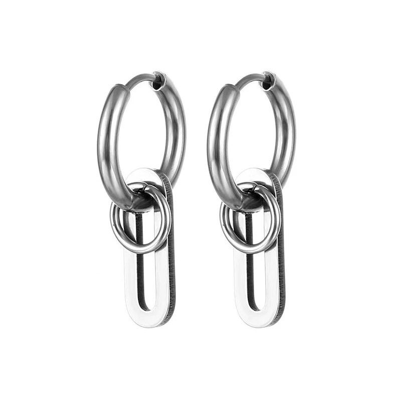 Punk roostevabast terasest kõrvarõngad Naiste meeste ehted Aksessuaarid Must geomeetriline kõrvarõngas