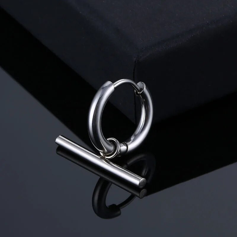 Nerūdijančio plieno auskarai moterims Vyriški gotikos gatvės hiphopo papuošalų auskarai