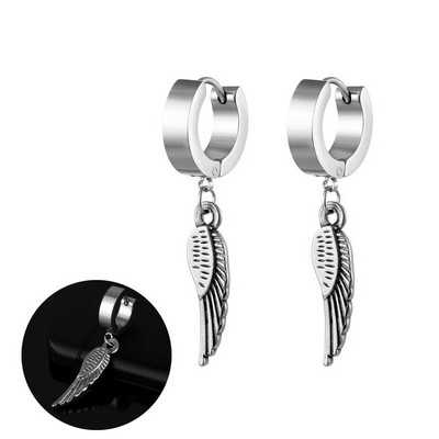 Laheda disainiga roostevabast terasest madu lukuga sulgedest kõrvarõngad naistele meestele gooti tänava hip-hop kõrva ehted ripats kõrvatropid