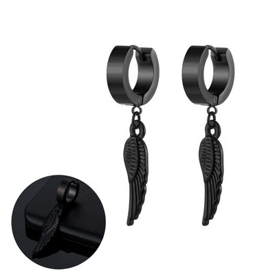 Laheda disainiga roostevabast terasest madu lukuga sulgedest kõrvarõngad naistele meestele gooti tänava hip-hop kõrva ehted ripats kõrvatropid
