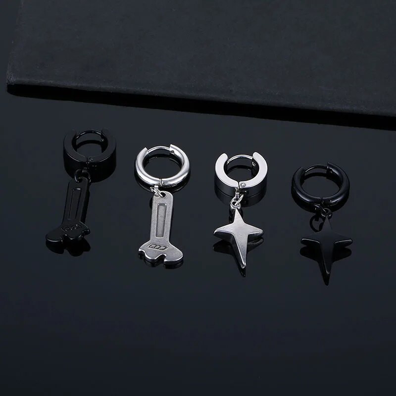 Gothic Street Hip Hop Design Viseće naušnice od nehrđajućeg čelika za žene Muškarci Nakit za uši Privjesak Naušnice