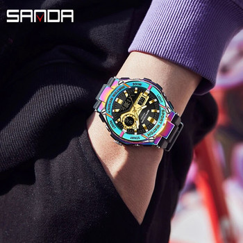 SANDA Най-добрата марка мъжки часовници Спортен кварцов часовник 5ATM Водоустойчив военен LED часовник за електроника Мъжки часовник Relogio Masculino