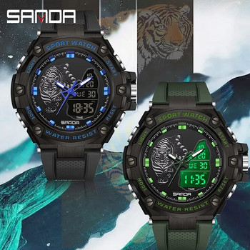 SANDA Нови кварцови часовници Мъжки водоустойчиви 50 M Спортни часовници за мъже Модни мъжки електронни часовници Хронометър Светещ