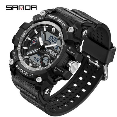 SANDA kvartskell meeste veekindel 50M välistingimustes kasutatavad sportlikud käekellad meestele mood meeste elektrooniline kell stopper helendav