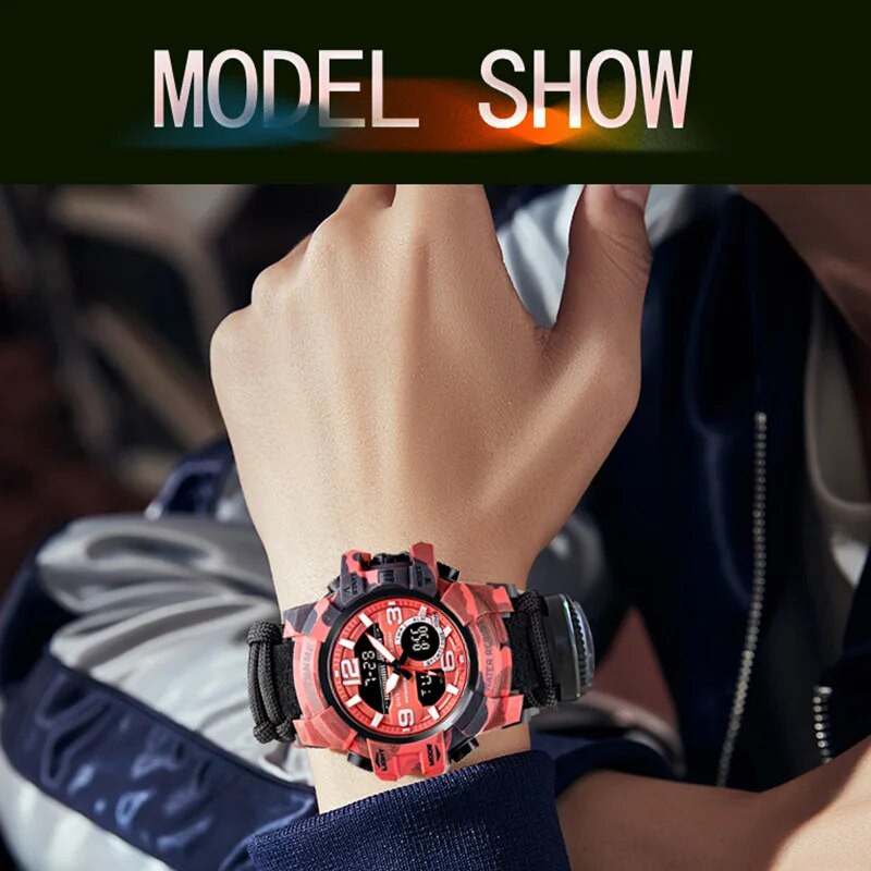 SHIYUNME geriausio prekės ženklo lauko sporto vyriškas elektroninis laikrodis, kompasinis termometras, vandeniui atsparus LED skaitmeninis kvarcinis laikrodis vyriškas rankinis laikrodis