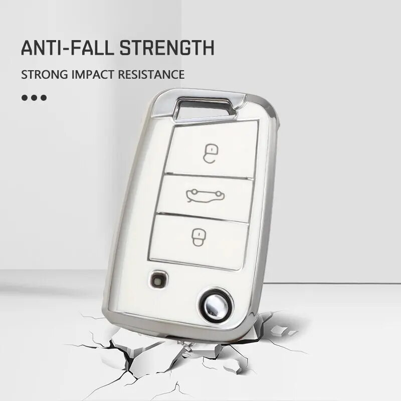 TPU autovõtme ümbris täiskaanega VW Volkswagen Golf 7 MK7 Tiguan MK2 jaoks SEAT Ateca Leon FR 2 Ibiza jaoks Skoda Octavia jaoks