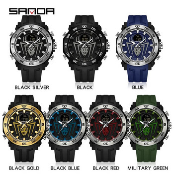 SANDA Мъжки военни часовници Модни спортни часовници Аналогови електронни LED ръчни часовници за мъже 50M Водоустойчив часовник Relogio Masculino