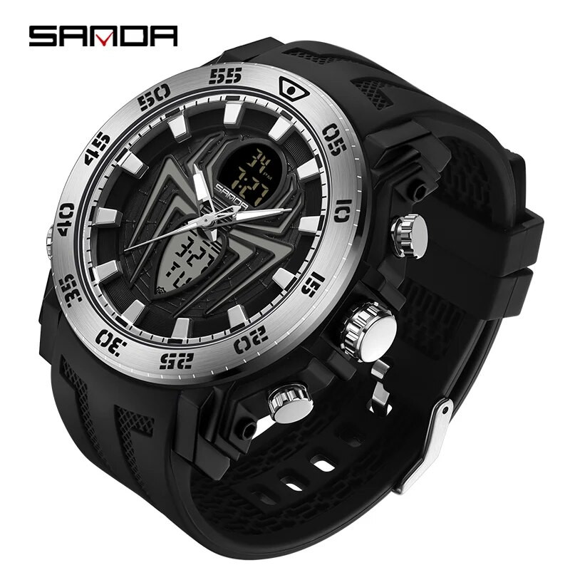 Ανδρικά ρολόγια SANDA Military Fashion Sport Watch Αναλογικά ηλεκτρονικά LED ρολόγια χειρός για άνδρες 50M αδιάβροχο ρολόι Relogio Masculino