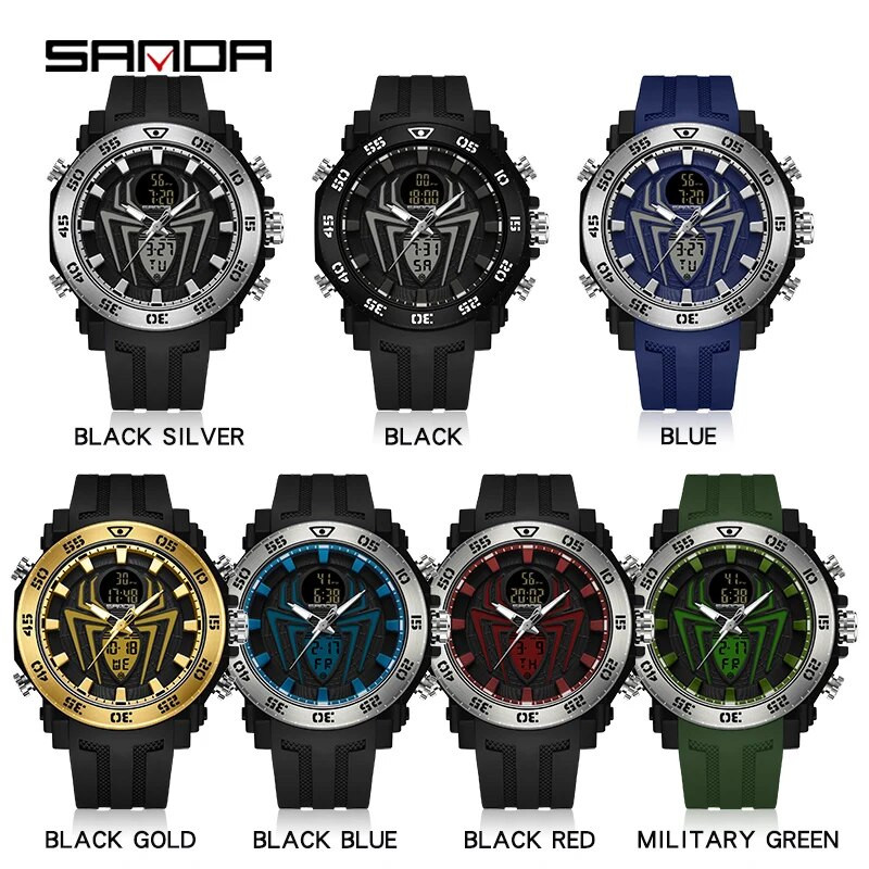 Ανδρικά ρολόγια SANDA Military Fashion Sport Watch Αναλογικά ηλεκτρονικά LED ρολόγια χειρός για άνδρες 50M αδιάβροχο ρολόι Relogio Masculino