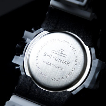 SHIYUNME Спорт на открито LED цифров часовник G Style Мъжки електронен часовник Армейски водоустойчив кварцов часовник с двоен дисплей с много часови зони