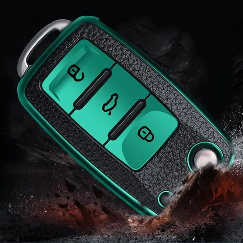 TPU Δερμάτινη θήκη για κάλυμμα κλειδιού αυτοκινήτου για Volkswagen για VW Bora Polo Tiguan Jetta Passat B5 B6 B7 Golf Beetle για Skoda Octavia