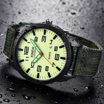 Моден мъжки спортен часовник Многофункционални електронни часовници за мъже Календар на открито Военен аналогов кварцов ръчен часовник