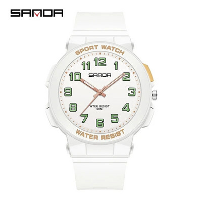 2023 m. Sanda 6123 Laikrodis Parduodamas elektroninis vyriškas skaitmeninis lauko paprastas naktinis, vandeniui atsparus laikrodis, didmeninė prekyba