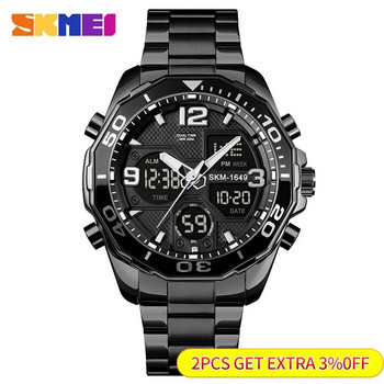 SKMEI 1649 Business Electronic Quartz Ανδρικό ρολόι Περιστρεφόμενο δαχτυλίδι Ψηφιακά ανδρικά ρολόγια χειρός Αδιάβροχο ρολόι ημερολογίου reloj hombre