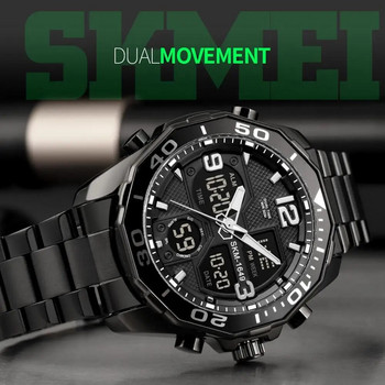 SKMEI 1649 Бизнес електронен кварцов мъжки часовник Въртящ се пръстен Цифрови мъжки ръчни часовници Водоустойчив календар Часовник reloj hombre