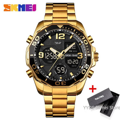 SKMEI 1649 Business Electronic Quartz Ανδρικό ρολόι Περιστρεφόμενο δαχτυλίδι Ψηφιακά ανδρικά ρολόγια χειρός Αδιάβροχο ρολόι ημερολογίου reloj hombre