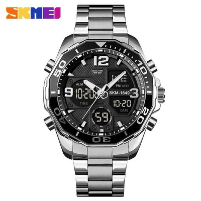 SKMEI 1649 Business Electronic Quartz Ανδρικό ρολόι Περιστρεφόμενο δαχτυλίδι Ψηφιακά ανδρικά ρολόγια χειρός Αδιάβροχο ρολόι ημερολογίου reloj hombre