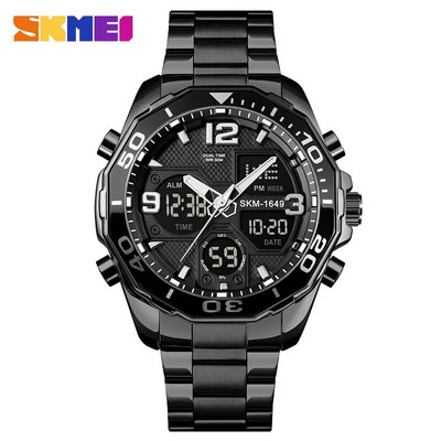 SKMEI 1649 Business Electronic Quartz Ανδρικό ρολόι Περιστρεφόμενο δαχτυλίδι Ψηφιακά ανδρικά ρολόγια χειρός Αδιάβροχο ρολόι ημερολογίου reloj hombre