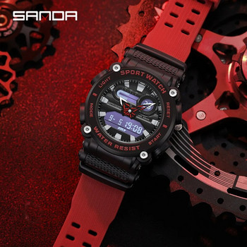 SANDA мъжки военни часовници модни водоустойчиви спортни часовници аналогови електронни LED ръчни часовници мъжки часовник Relogio Masculino кварц