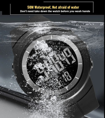 Ψηφιακά ανδρικά ρολόγια 2023 Μαύρα 50M Diving Tactical Wristwatch Big Dial Αδιάβροχα ηλεκτρονικά Led Military Clocks Νέο