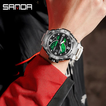 SANDA Топ луксозна марка Мъжки спортни часовници Кварцов аналогов LED цифров електронен часовник Мъжки военни водоустойчиви ръчни часовници за мъже