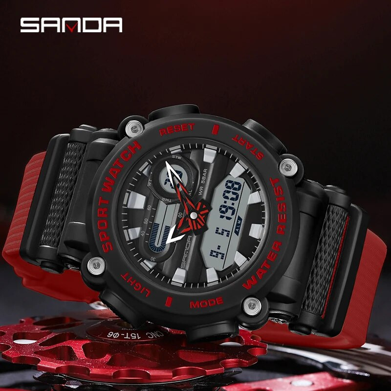 SANDA digitaalne käekell meeste sõjaväe armee spordikronograaf kvartskäekell originaal 50 m veekindel meessoost elektrooniline kell 3139