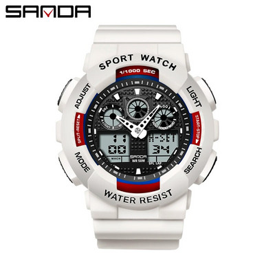 2022 Νέα κορυφαία μάρκα Sanda Ανδρικά αθλητικά Ηλεκτρονικά Ανδρικά Ρολόγια Ρολόγια Χεριού Ms Waterproof Alarm Διπλής Οθόνης Relogio