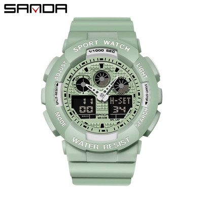 2022 Νέα κορυφαία μάρκα Sanda Ανδρικά αθλητικά Ηλεκτρονικά Ανδρικά Ρολόγια Ρολόγια Χεριού Ms Waterproof Alarm Διπλής Οθόνης Relogio