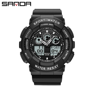 2022 Νέα κορυφαία μάρκα Sanda Ανδρικά αθλητικά Ηλεκτρονικά Ανδρικά Ρολόγια Ρολόγια Χεριού Ms Waterproof Alarm Διπλής Οθόνης Relogio