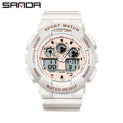 2022 Νέα κορυφαία μάρκα Sanda Ανδρικά αθλητικά Ηλεκτρονικά Ανδρικά Ρολόγια Ρολόγια Χεριού Ms Waterproof Alarm Διπλής Οθόνης Relogio