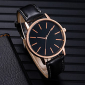 Ceasuri De Lux Pentru Bărbați Minimalist Negru Rose Piele Bărbat Ceas Cuarț Ceas Electronic Sport Orologio Uomo