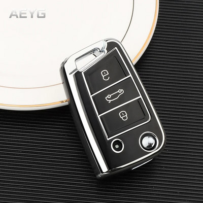 Μόδα TPU θήκη κλειδιού αυτοκινήτου Πλήρες κάλυμμα για VW Volkswagen Golf 7 MK7 Tiguan MK2 για SEAT Ateca Leon FR 2 Ibiza Για Skoda Octavia