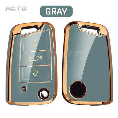 Μόδα TPU θήκη κλειδιού αυτοκινήτου Πλήρες κάλυμμα για VW Volkswagen Golf 7 MK7 Tiguan MK2 για SEAT Ateca Leon FR 2 Ibiza Για Skoda Octavia