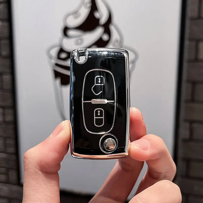 Fashion TPU Car Flip Key Case Cover Shell Fob για Peugeot 107 207 307 308 407 607 3008 5008 για Citroen Xsara Picasso C5 C6 C8