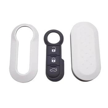 Κάλυμμα 3 κουμπιών Remote Modified Flip Silica Car Key Shell για Fiat 500 Panda Punto Bravo Άκοπη θήκη Κάλυμμα κλειδιού λεπίδας