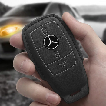 Δερμάτινη θήκη κλειδιού αυτοκινήτου για Mercedes Benz ACESG Class GLC CLE CLA GLB GLS W177 W205 W213 W222 X167 AMG Fob Suede Αξεσουάρ