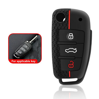 Κέλυφος θήκης κλειδιού σιλικόνης για Audi A4 B7 A6 C6 4f 8v A3 8p A1 A3 Αξεσουάρ Αυτόματο τηλεχειριστήριο Θήκη κλειδιού με 3 κουμπιά