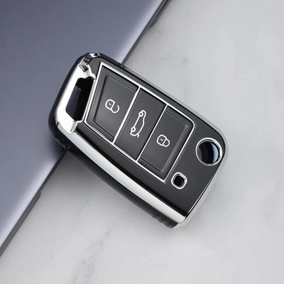 Για VW Polo Skoda Octavia A7 Kodiaq Seat Ateca Leon Golf 7 MK7 VII Tiguan Soft TPU Κάλυμμα κλειδιού αυτοκινήτου Θήκη Shell Fob Protector