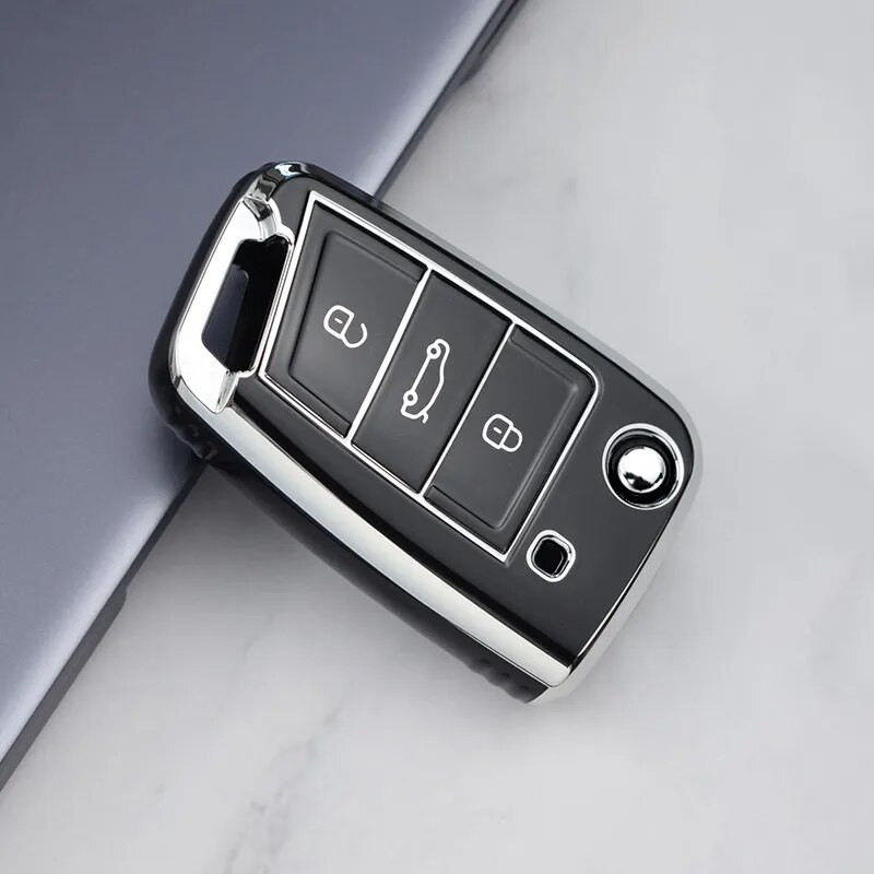Για VW Polo Skoda Octavia A7 Kodiaq Seat Ateca Leon Golf 7 MK7 VII Tiguan Soft TPU Κάλυμμα κλειδιού αυτοκινήτου Θήκη Shell Fob Protector
