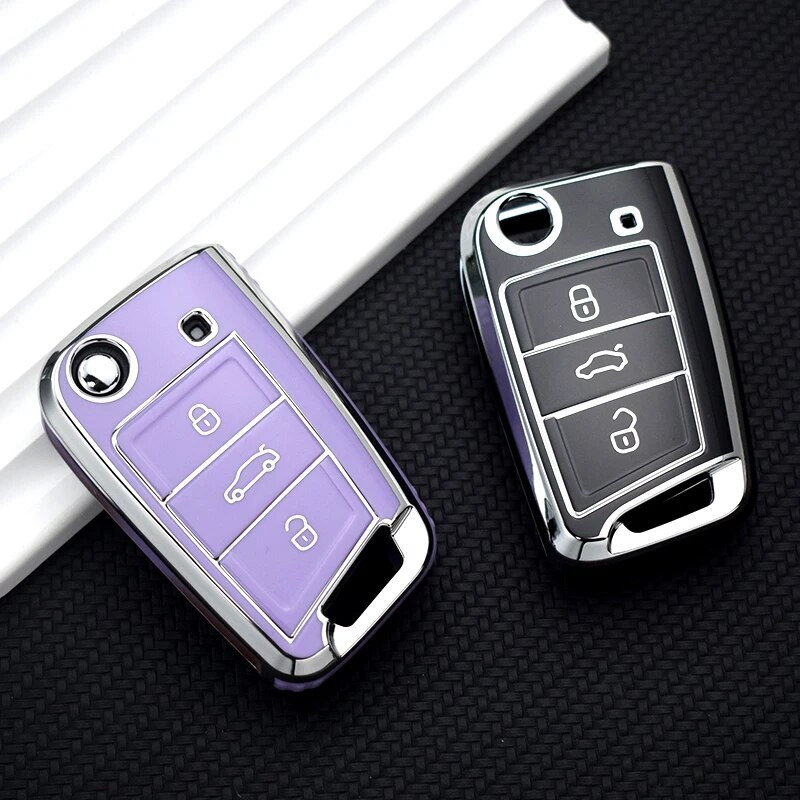Για VW Polo Skoda Octavia A7 Kodiaq Seat Ateca Leon Golf 7 MK7 VII Tiguan Soft TPU Κάλυμμα κλειδιού αυτοκινήτου Θήκη Shell Fob Protector