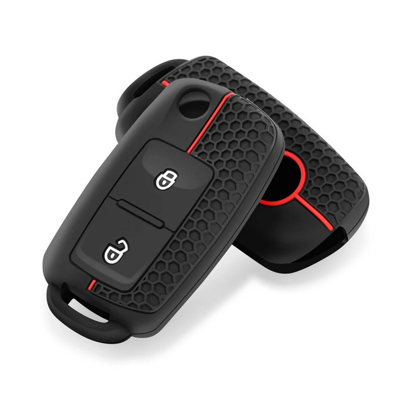 2 nupuga silikoonist klappkummist autovõtme ümbris VW Volkswagen Amarok Polo Golf 5 6 7 MK4 Bora Jetta Altea Alhambra jaoks