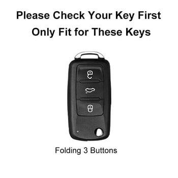 TPU Car Flip Key Case Shell για VW Volkswagen Polo Golf Passat Beetle Tiguan Skoda Octavia Kodiaq Seat Leon Altea Keyless